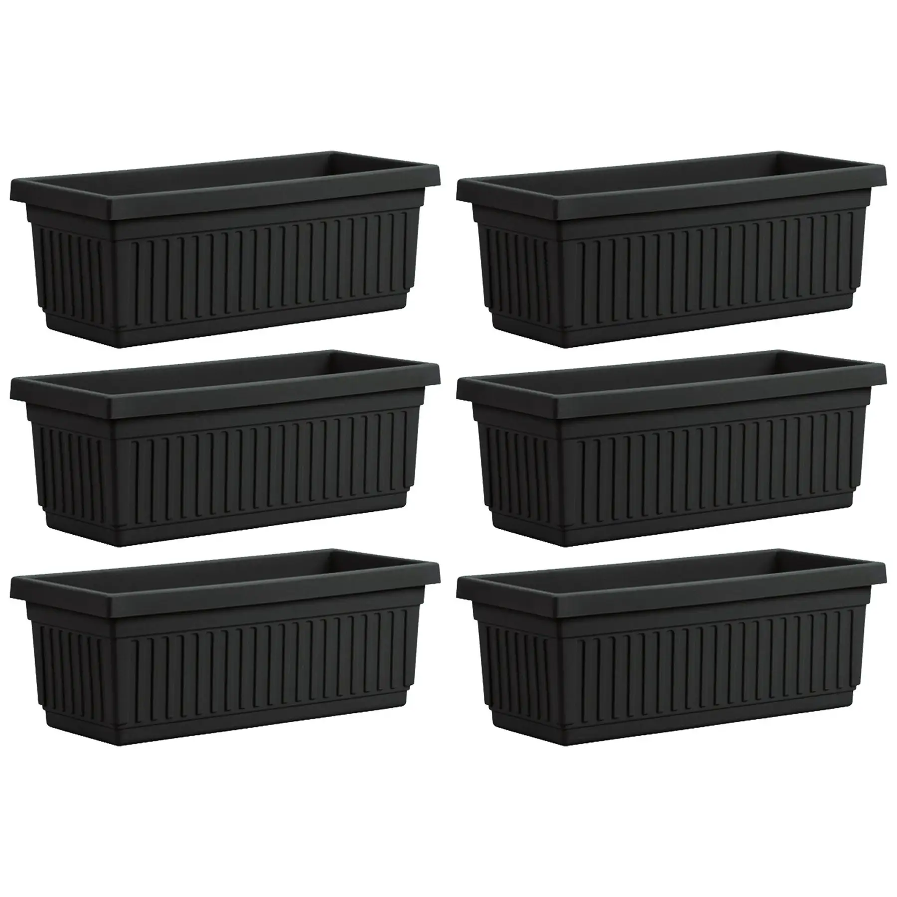 HC Companies 30 Inch Fluted Plastic Venetian Garden Flower Window Box (6 Pack)