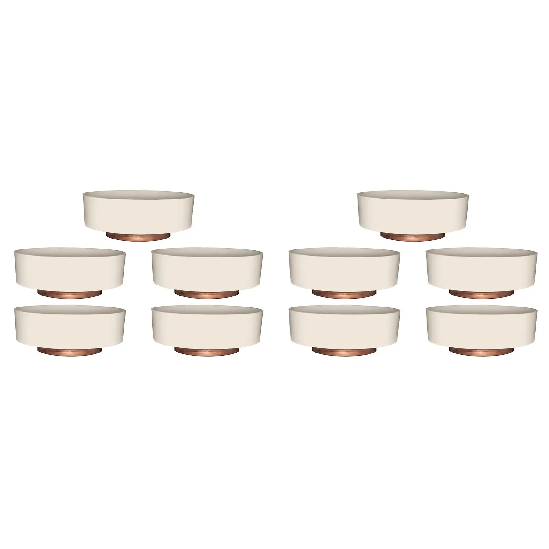 The HC Companies 8 Inch Capri Bowl Indoor Planter Pot, Vanilla Bisque (10 Pack)