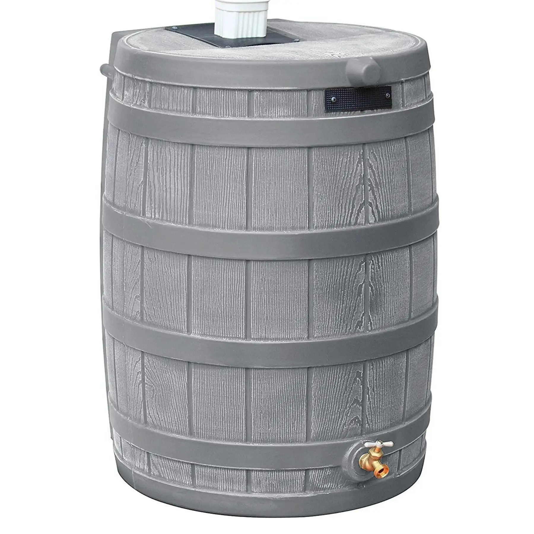 Good Ideas RW50 Rain Wizard 50 Gallon Plastic Rain Barrel Water Collector, Gray