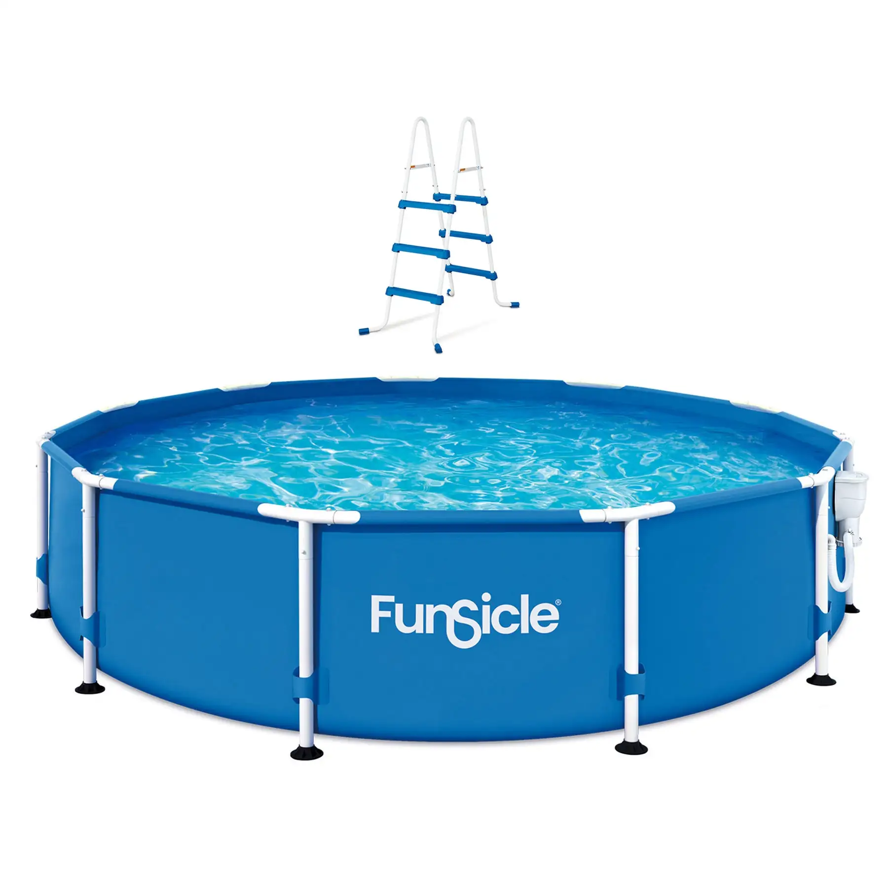 Funsicle 36?? SureStep 3 Stair Pool Ladder w/ 12' x 30" QuickSet Inflatable Pool