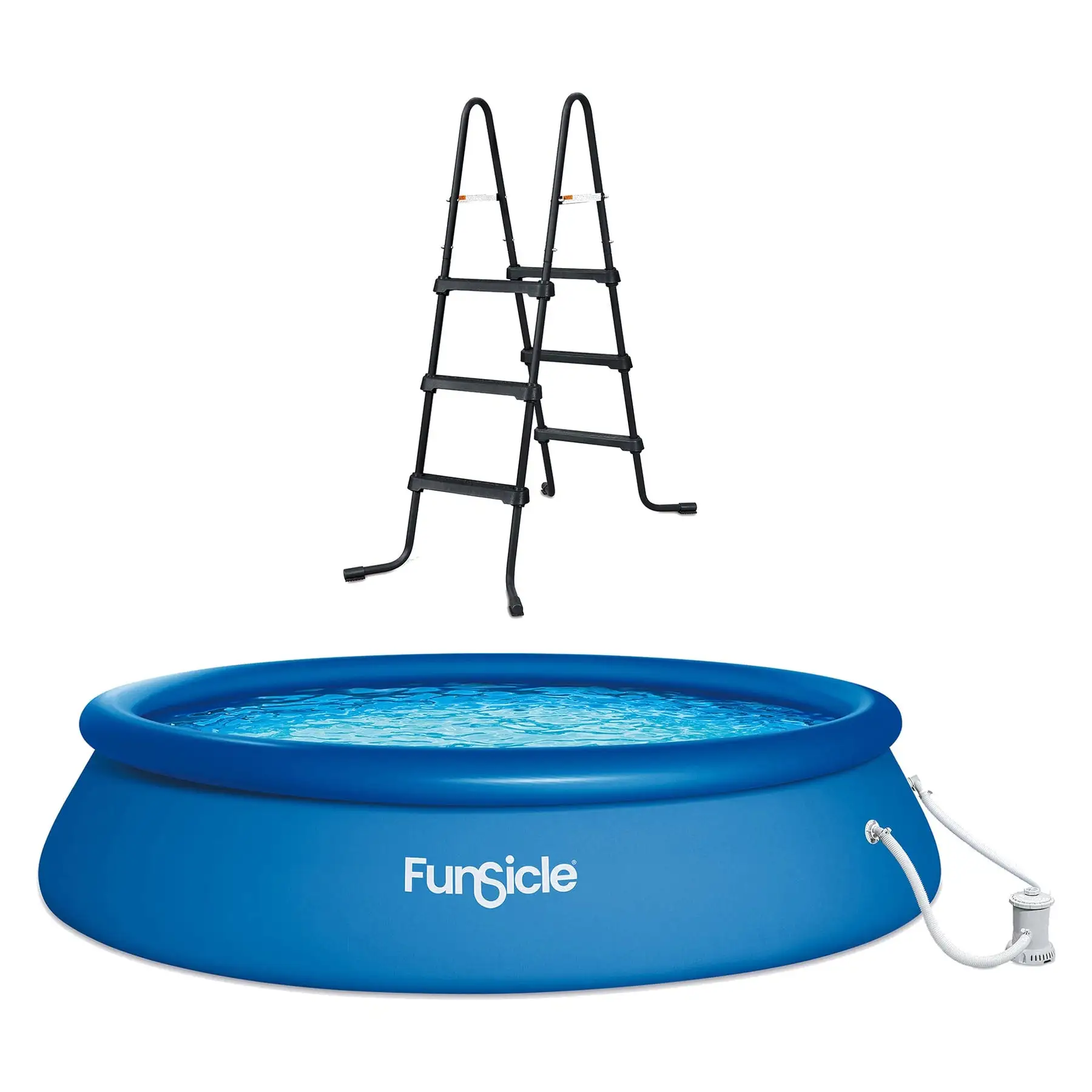 Funsicle SureStep 36 Inch 3 Stair Pool Ladder with 10' x 30" Above Ground Pool