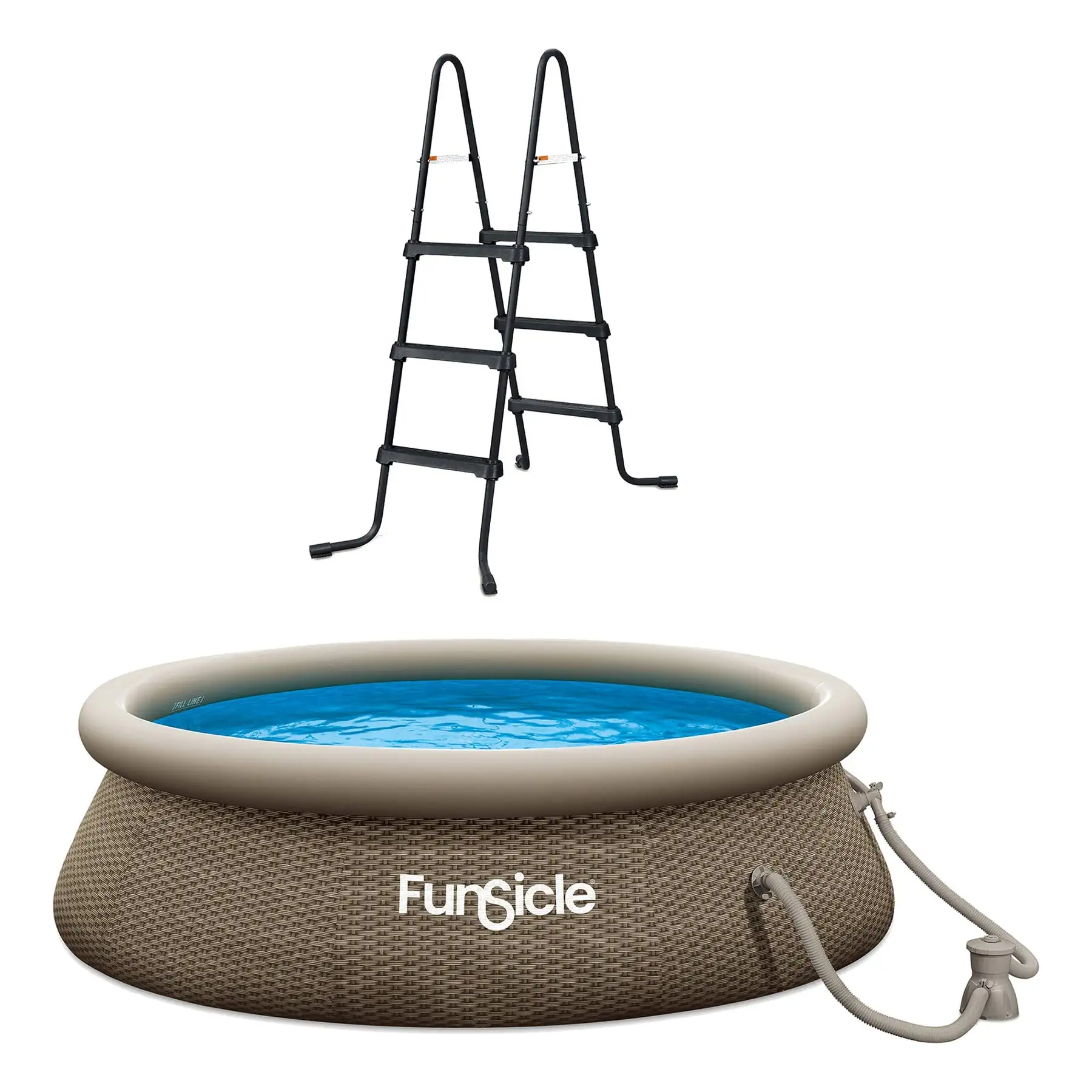 Funsicle SureStep 36 Inch 3 Stair Pool Ladder with 10' x 30" Above Ground Pool