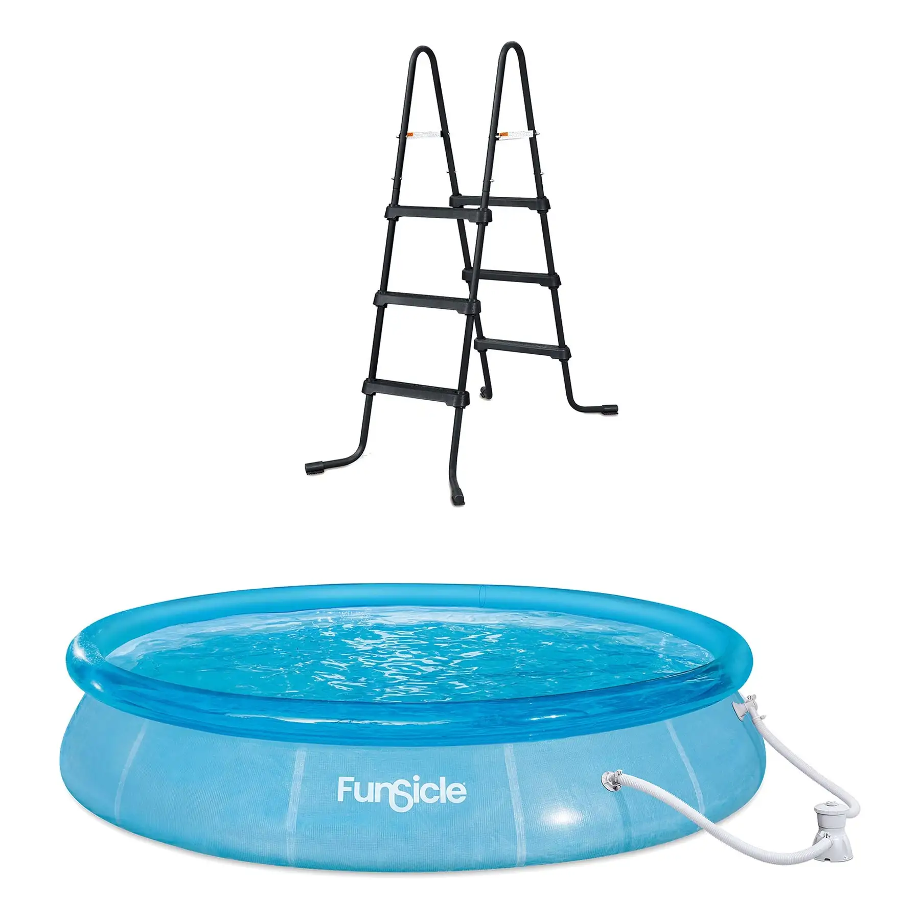 Funsicle 36?? SureStep 3 Stair Pool Ladder w/ 12' x 30" QuickSet Inflatable Pool