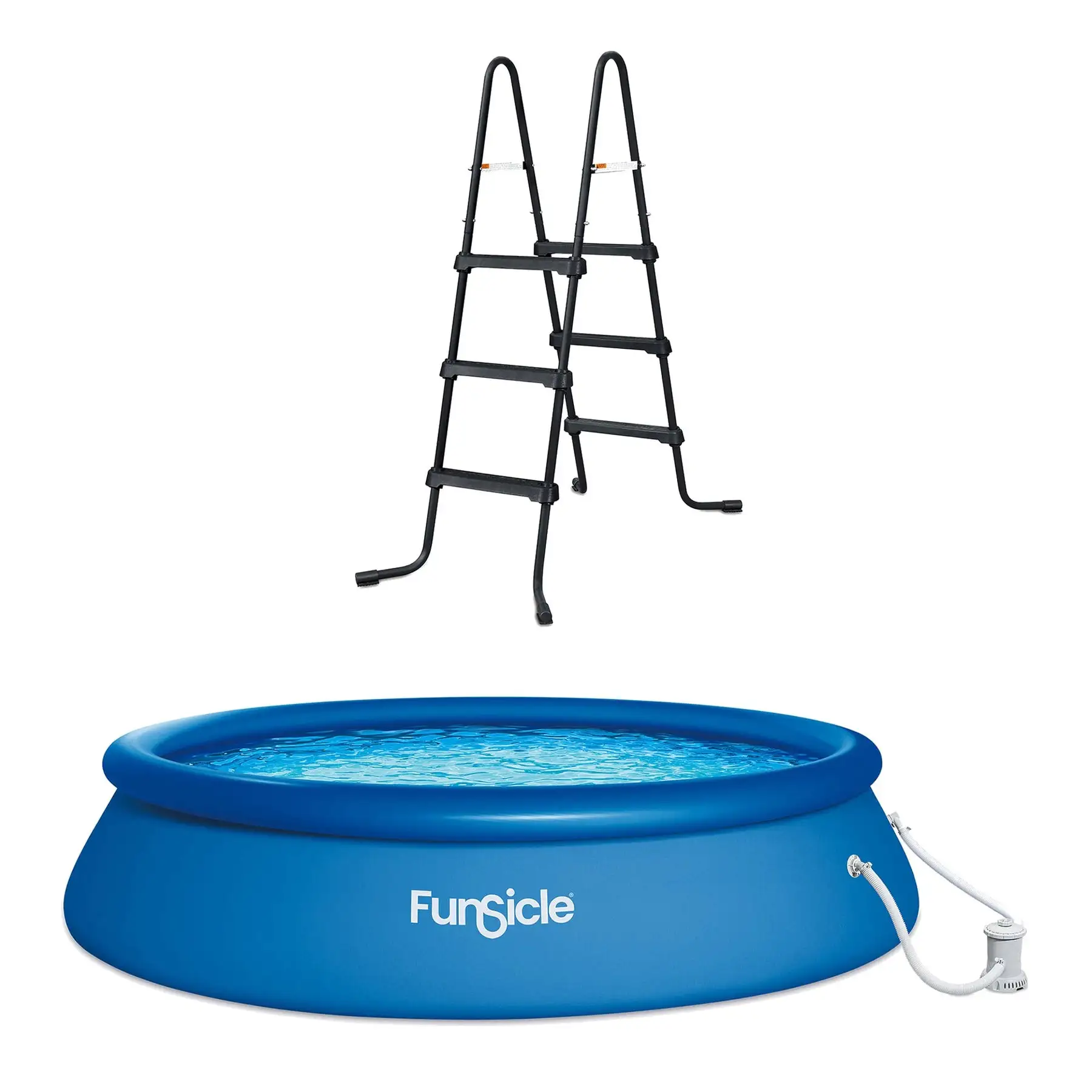 Funsicle 36?? SureStep 3 Stair Pool Ladder with 15' x 36" QuickSet Ring Top Pool