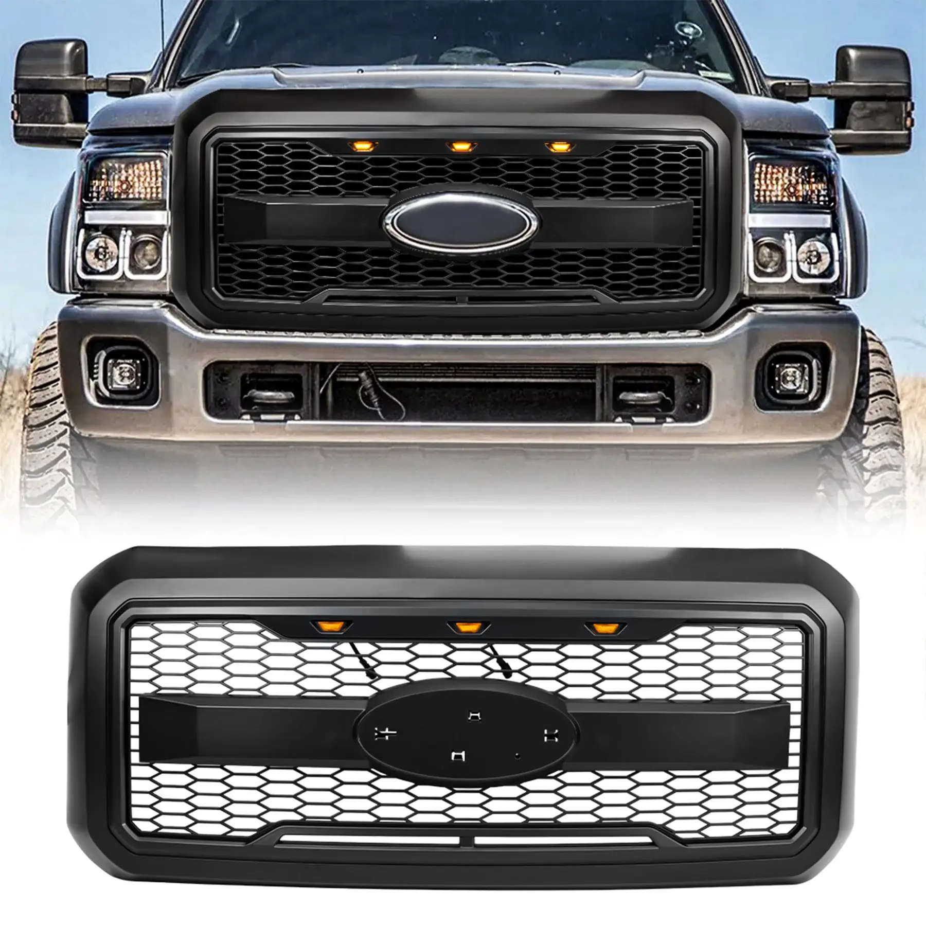 AMERICAN MODIFIED Raptor Style Mesh Grille for 2011-2016 Ford F250/350/450/550