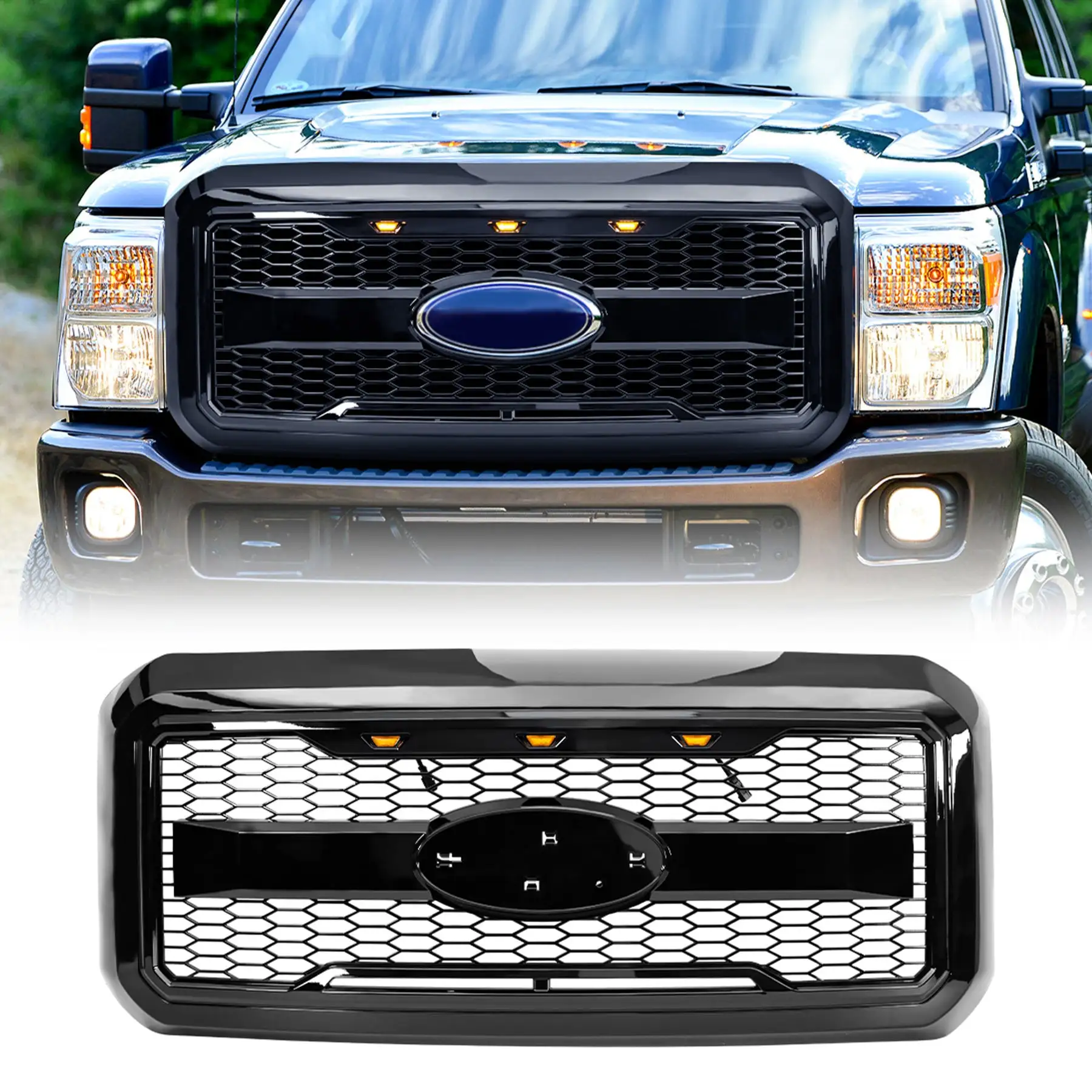 AMERICAN MODIFIED Raptor Style Mesh Grille for 2011-2016 Ford F250/350/450/550