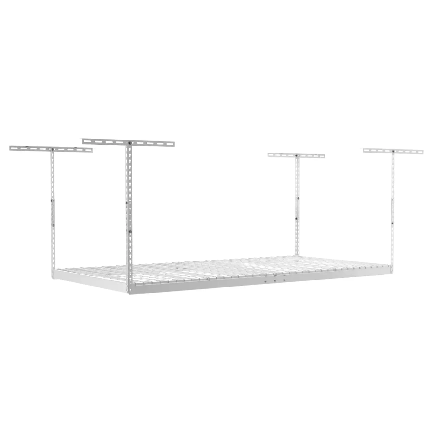 SafeRacks 4' x 8' Overhead Garage Storage Rack Holds Up to 600 Pounds, White