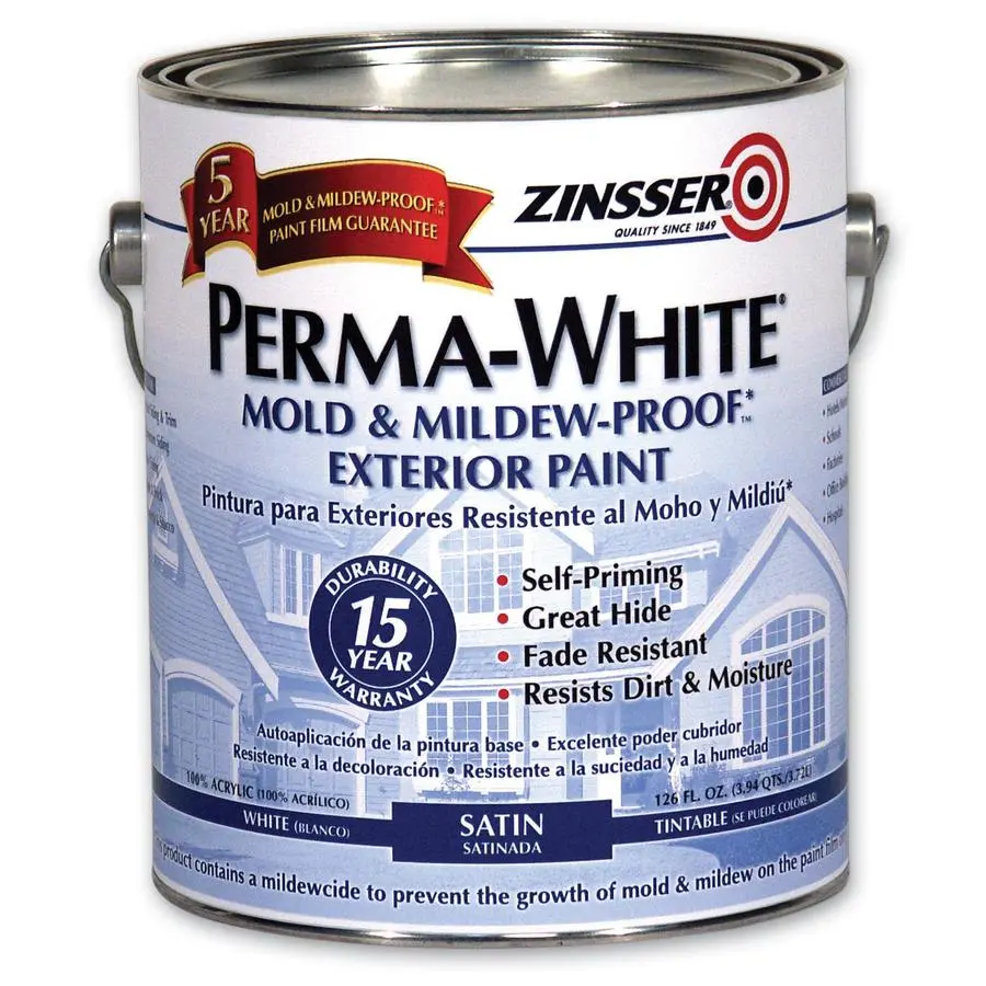 Zinsser 03101 Perma-White Mold & Mildew-Proof Exterior Acrylic Paint