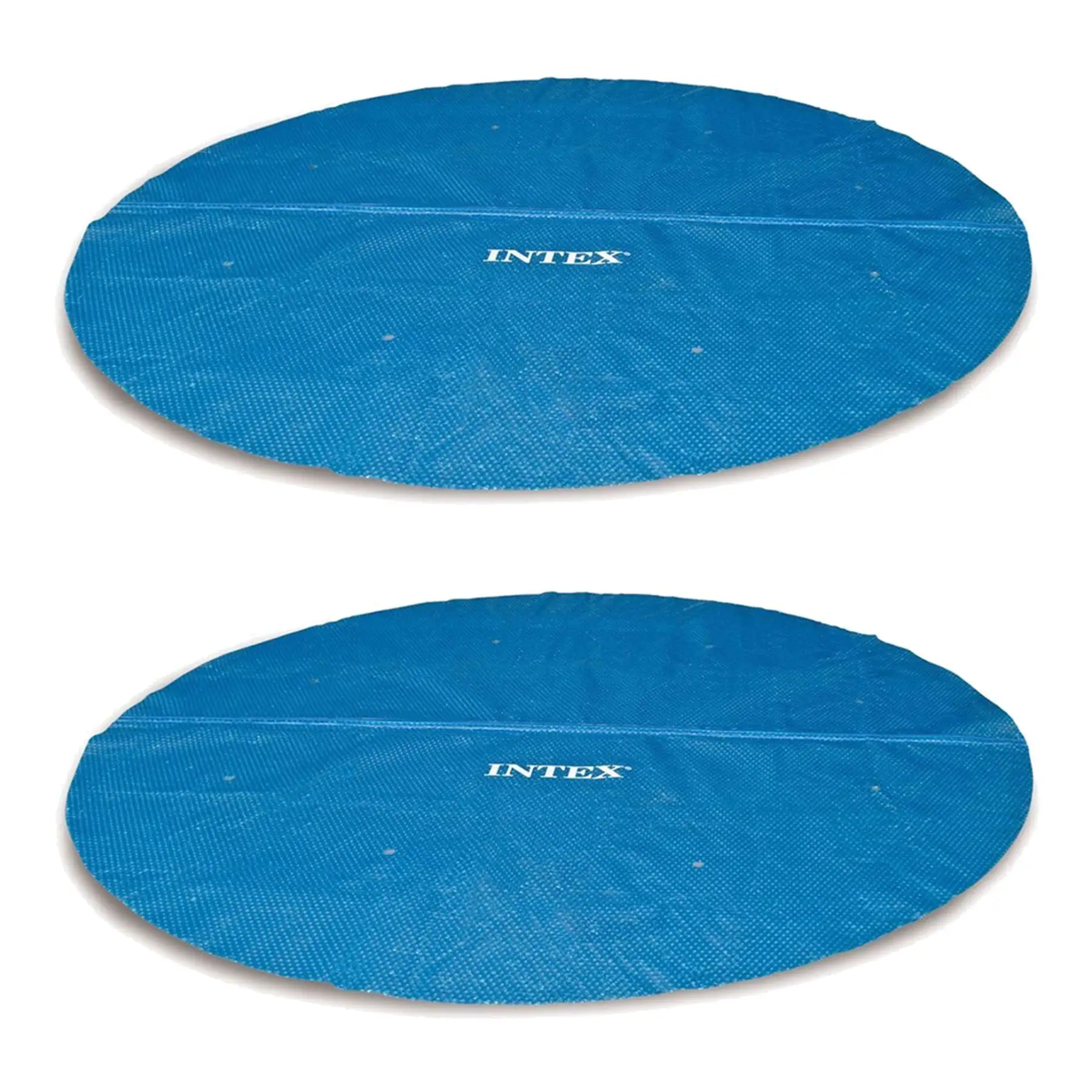 Intex 16 Foot Round Easy Set Outdoor Backyard Swimming Pool Cover, Blue (2 Pack)