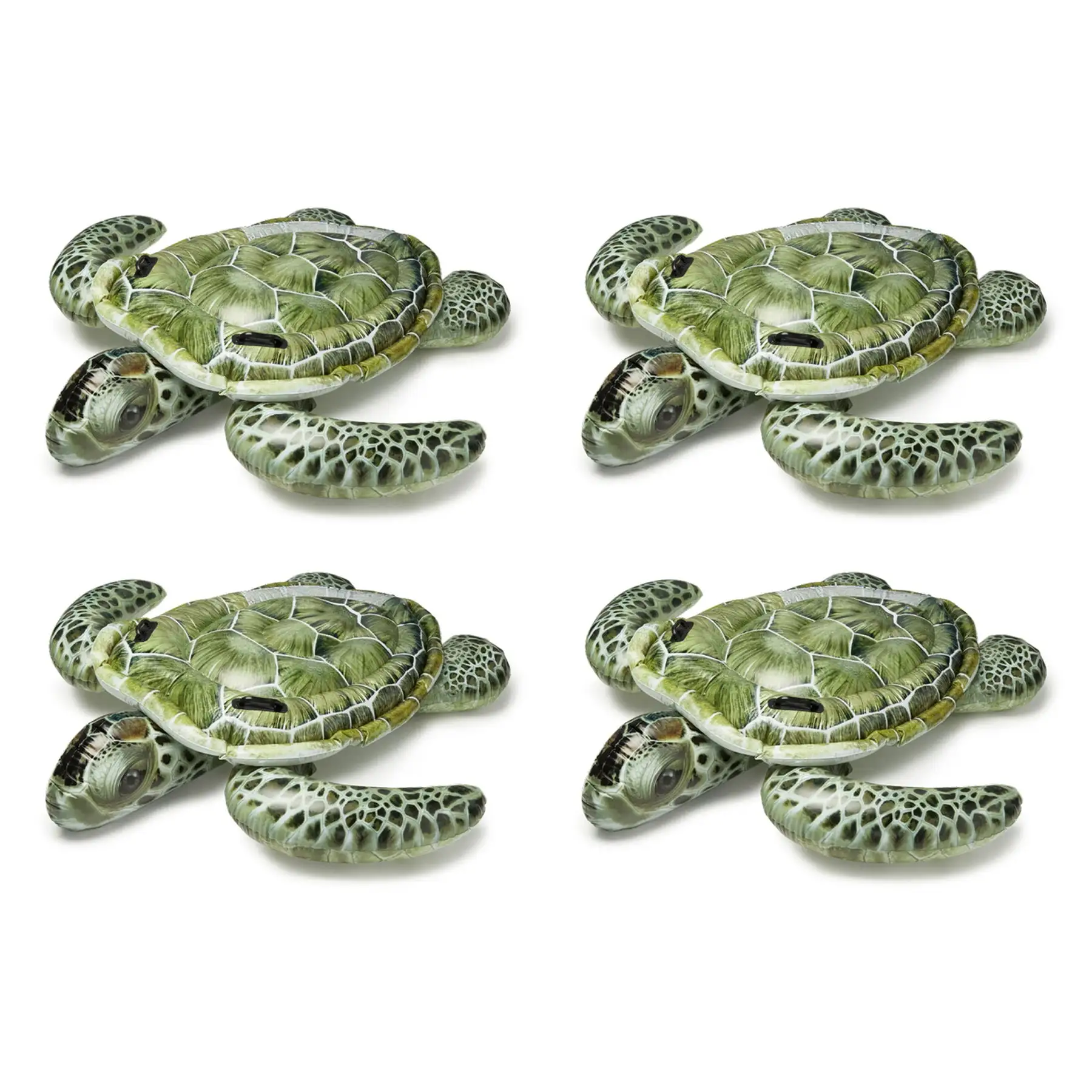 Intex Realistic Sea Turtle Inflatable Ride On Pool Float with Handles (4 Pack)