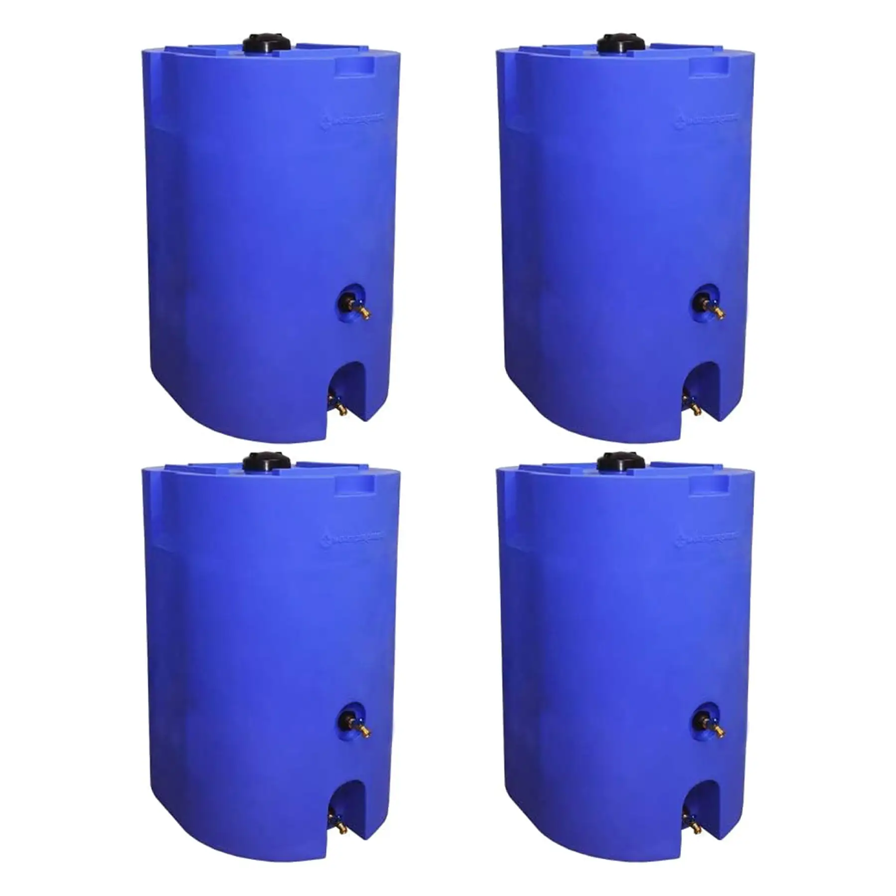 WaterPrepared 160 Gal Stackable Design Utility Water Tank w/ Large Cap, (4 Pack)