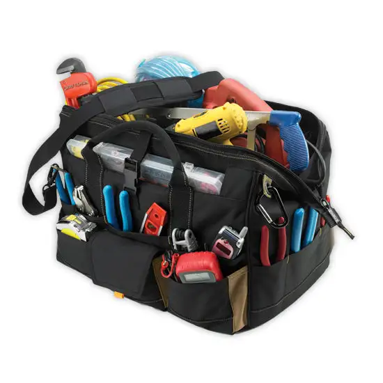 CLC 1535 18" Tool Bag With Top-Side Plastic Parts Tray