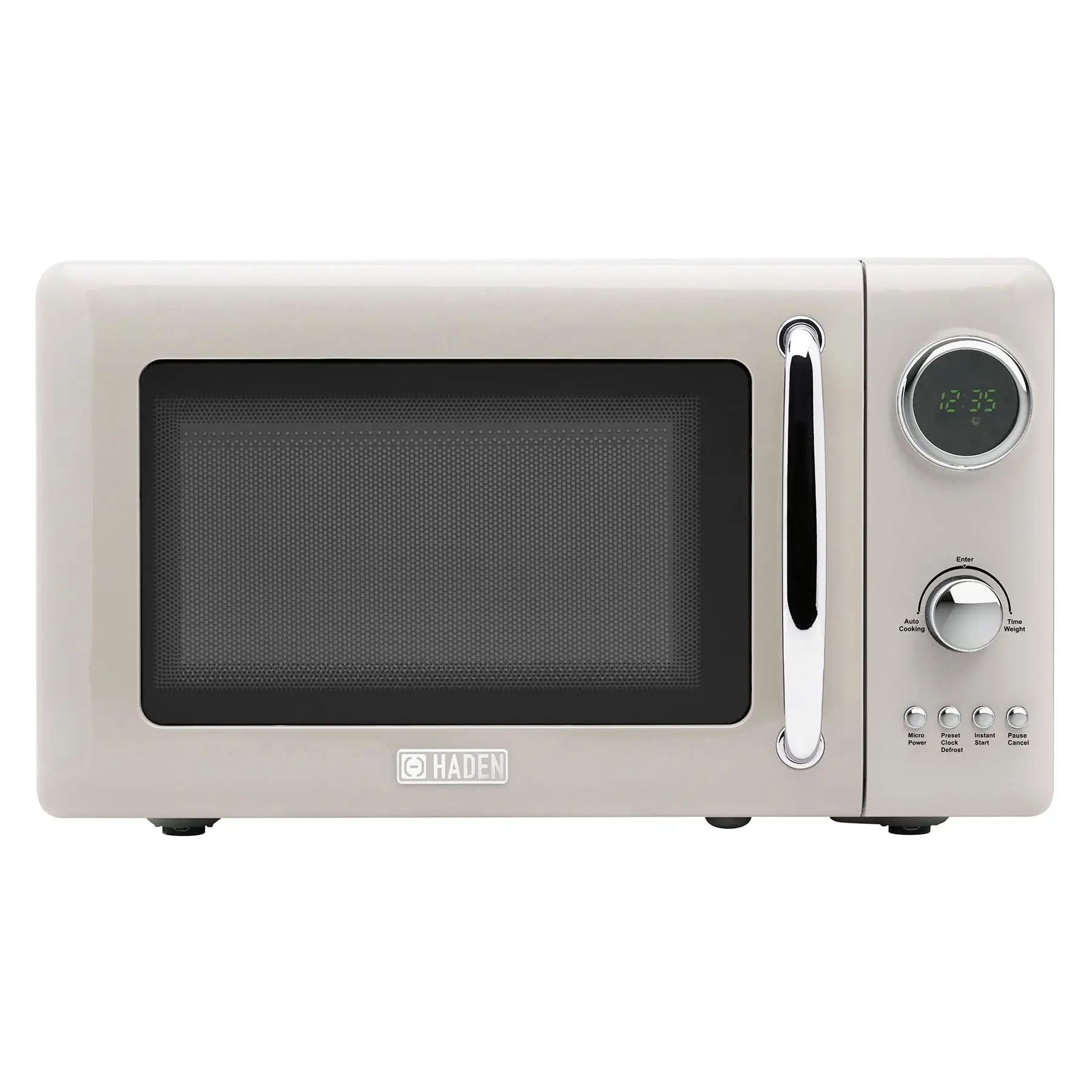 Haden 700 Watt 0.7 Cubic Foot Microwave Oven with Digital Controls, Putty/Chrome