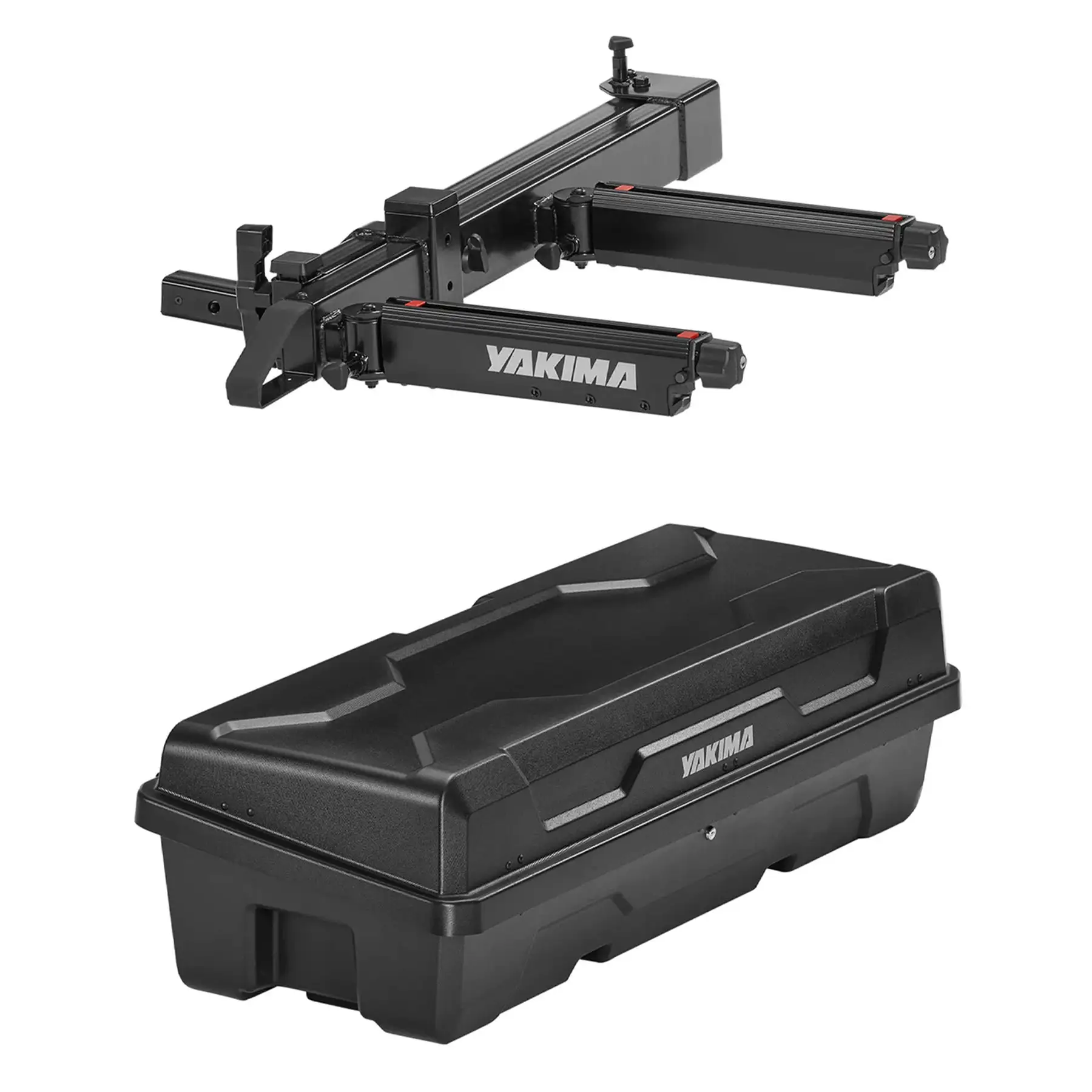 Yakima EXO SwingBase Hitch Base Rack & EXO GearLocker Vehicle Rooftop Cargo Box