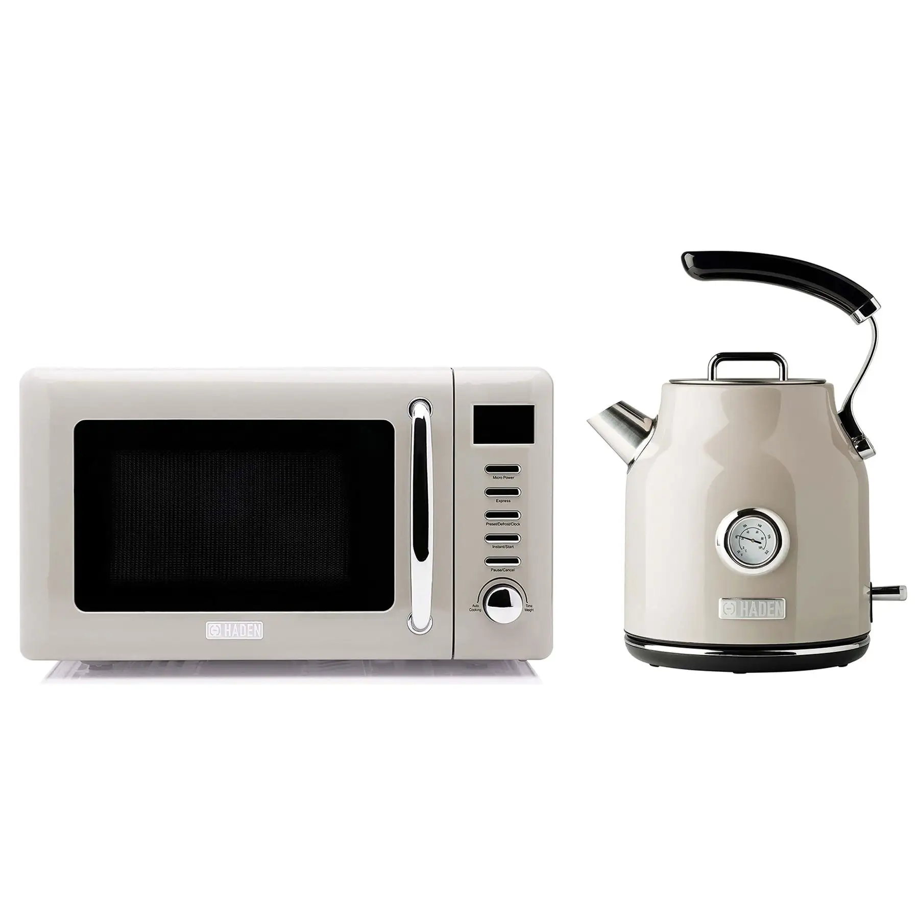 Haden Cotswold Retro 0.7 Cu Ft Microwave Oven with Dorset 1.7L Electric Kettle