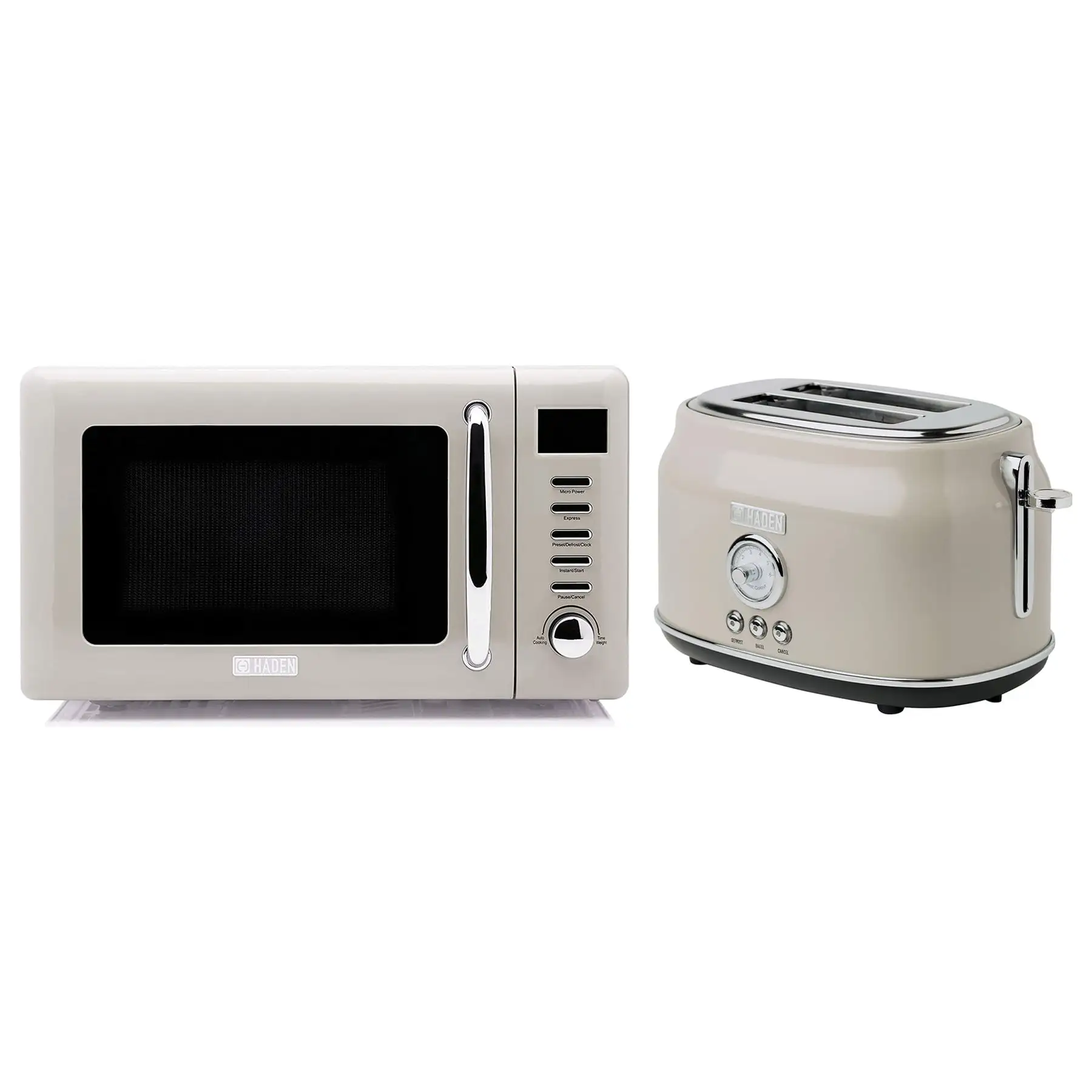 Haden Cotswold Retro 0.7 Cu Ft Microwave Oven with Dorset Wide 2 Slice Toaster