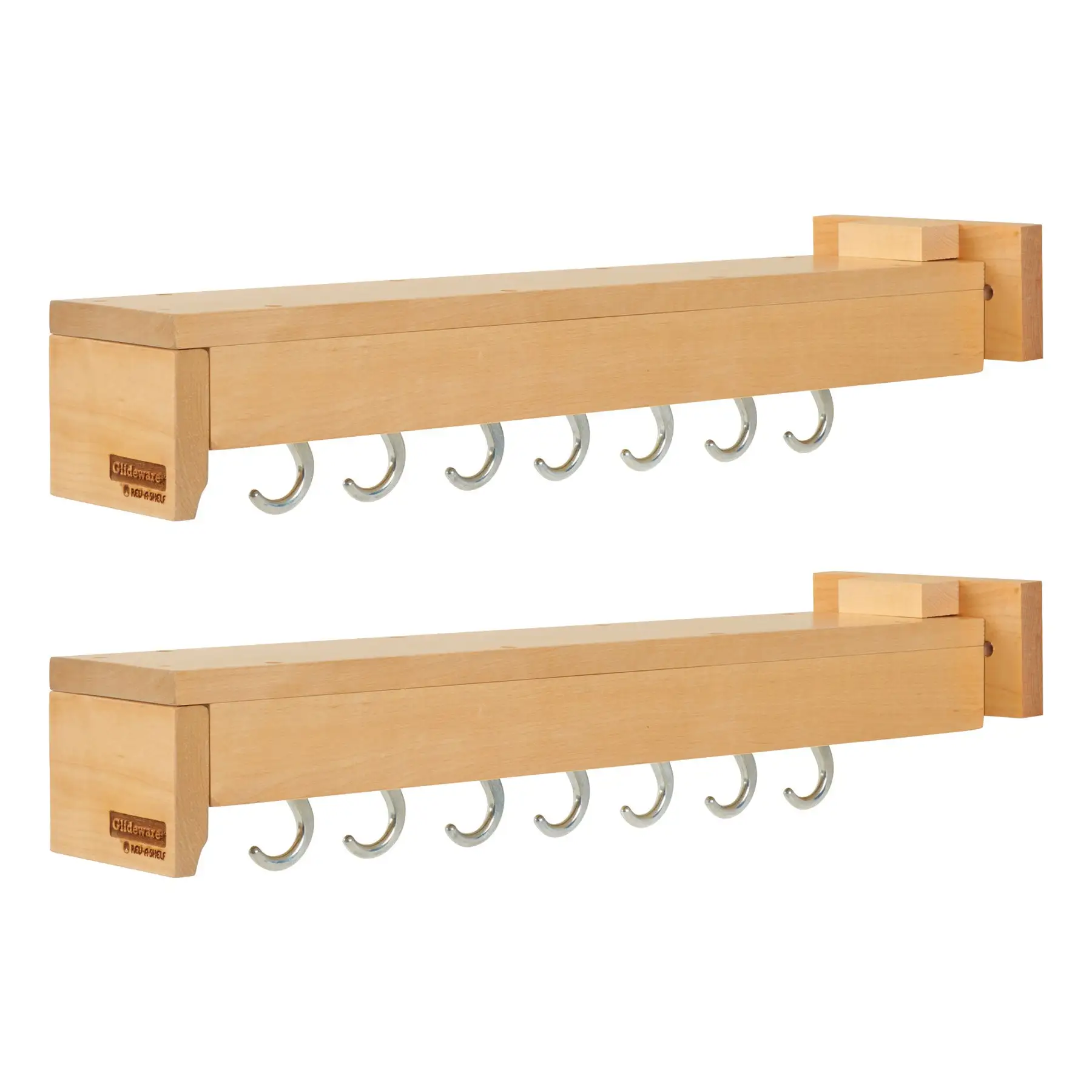 Rev-A-Shelf Pullout Organizer Hooks w/Ball Bearing Slide System, 2 Pack, Natural