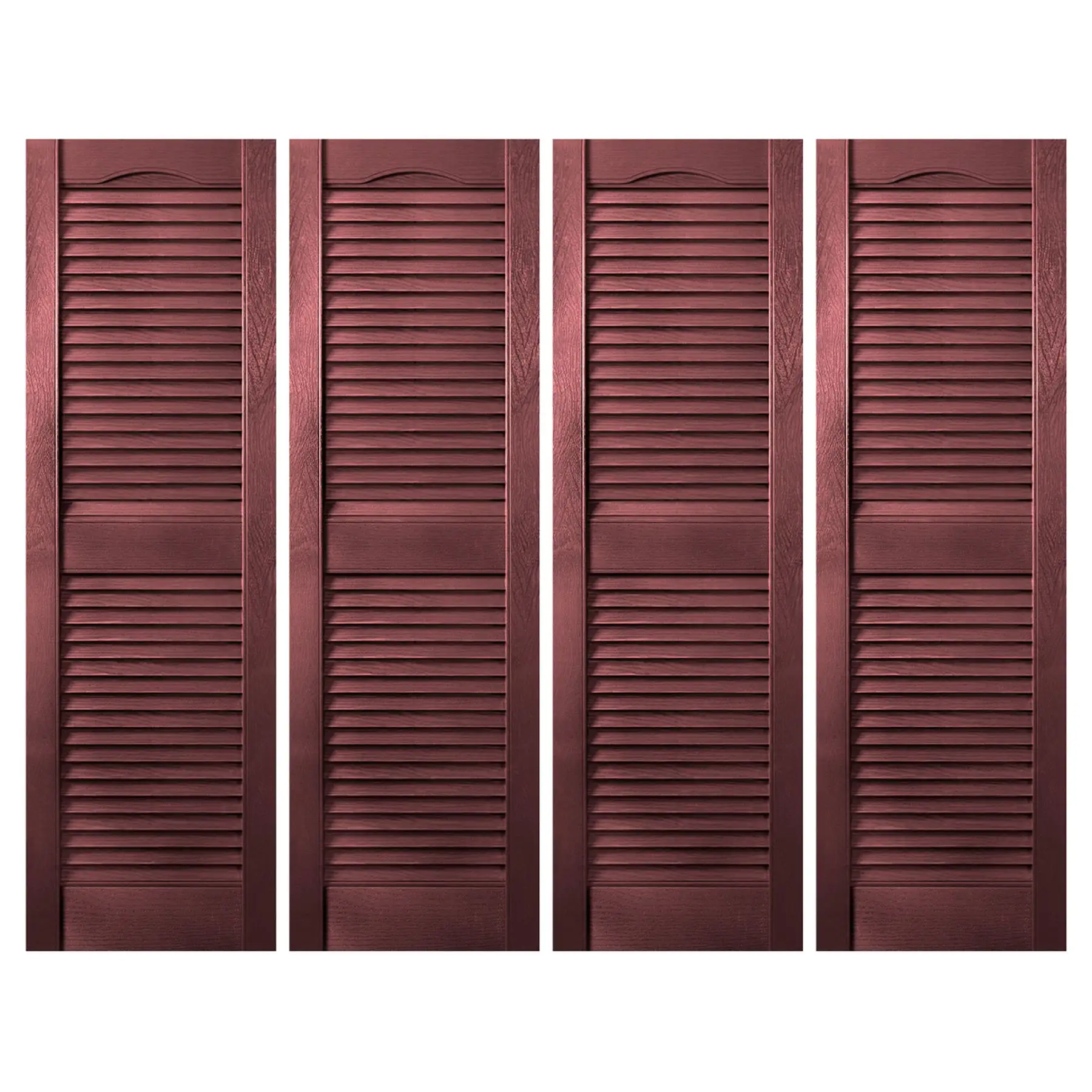 Plastic Development Group 14 x 47 Inch Vinyl Louvered Shutters, Bordeaux, 4 Pack