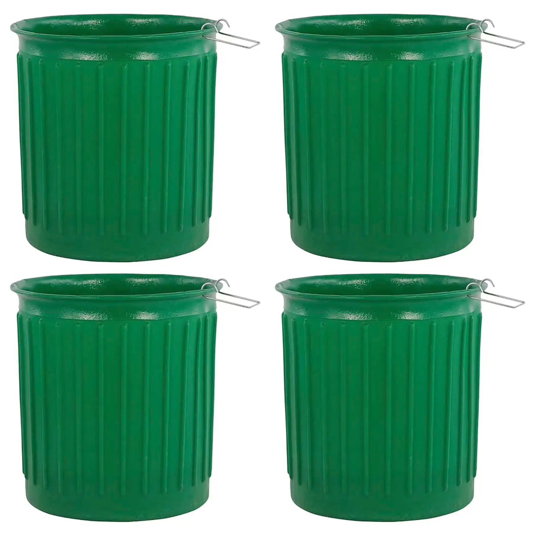 Chem-Tainer 60 Gal Carry Landscape Barrel w/Steel Top Ring Design, 4 Pack, Green