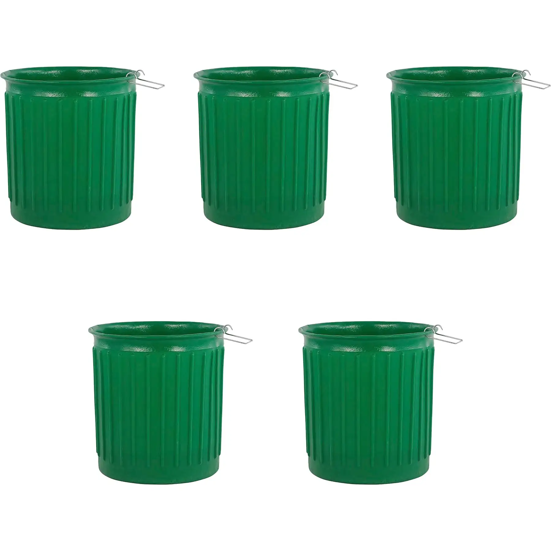 Chem-Tainer 60 Gal Carry Landscape Barrel w/Steel Top Ring Design, 5 Pack, Green