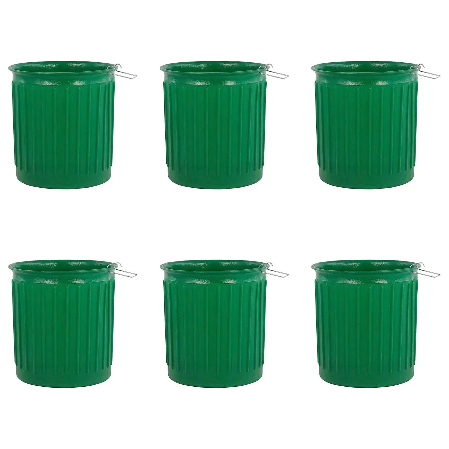 Chem-Tainer 60 Gal Carry Landscape Barrel w/Steel Top Ring Design, 6 Pack, Green