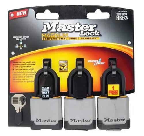 Master Lock M115XTRILFCCSEN Mag1-3/4" Cov Lck1.5 3Pk