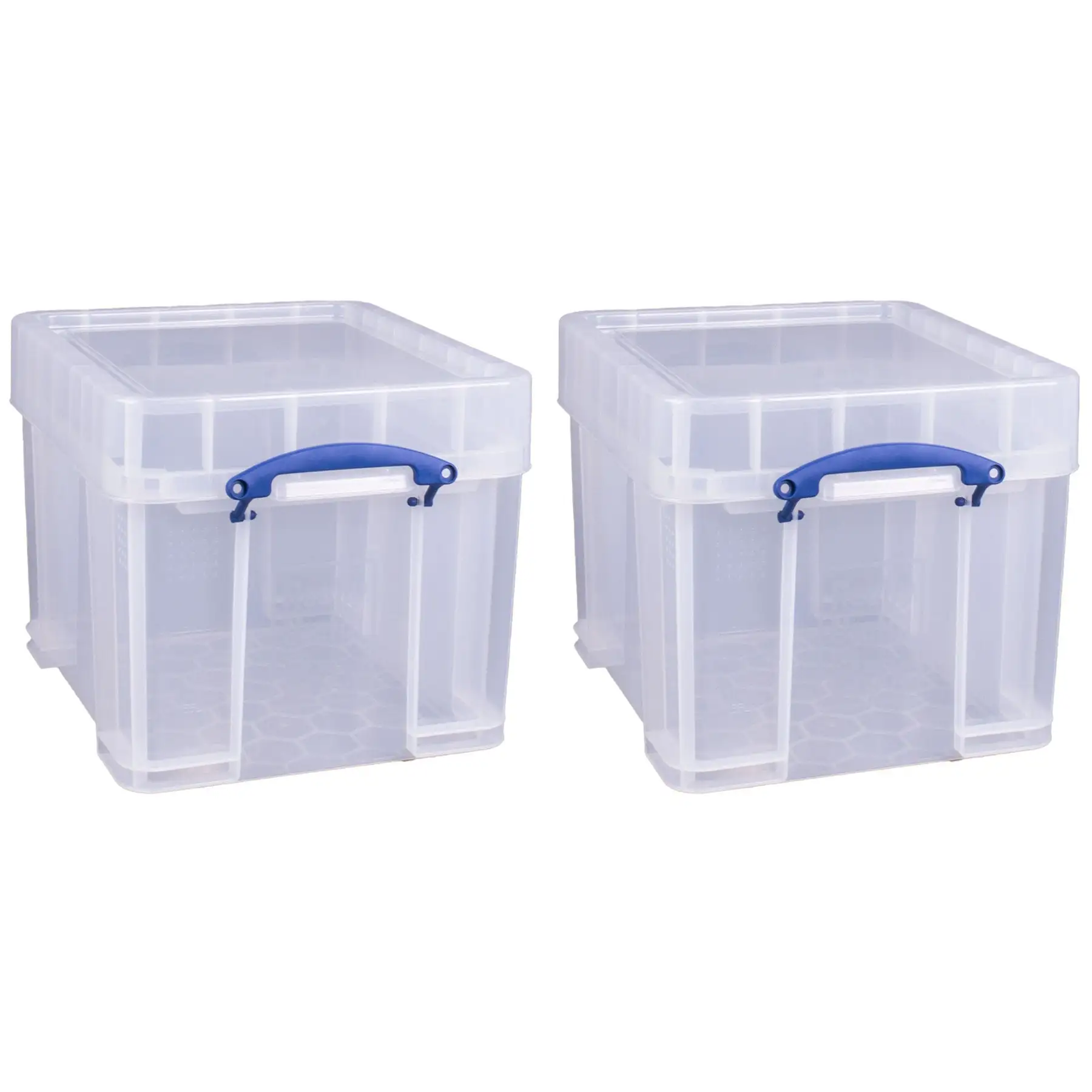 Really Useful Box 35L Storage Container with Snap Lid & Clip Lock Handle, 2 Pack