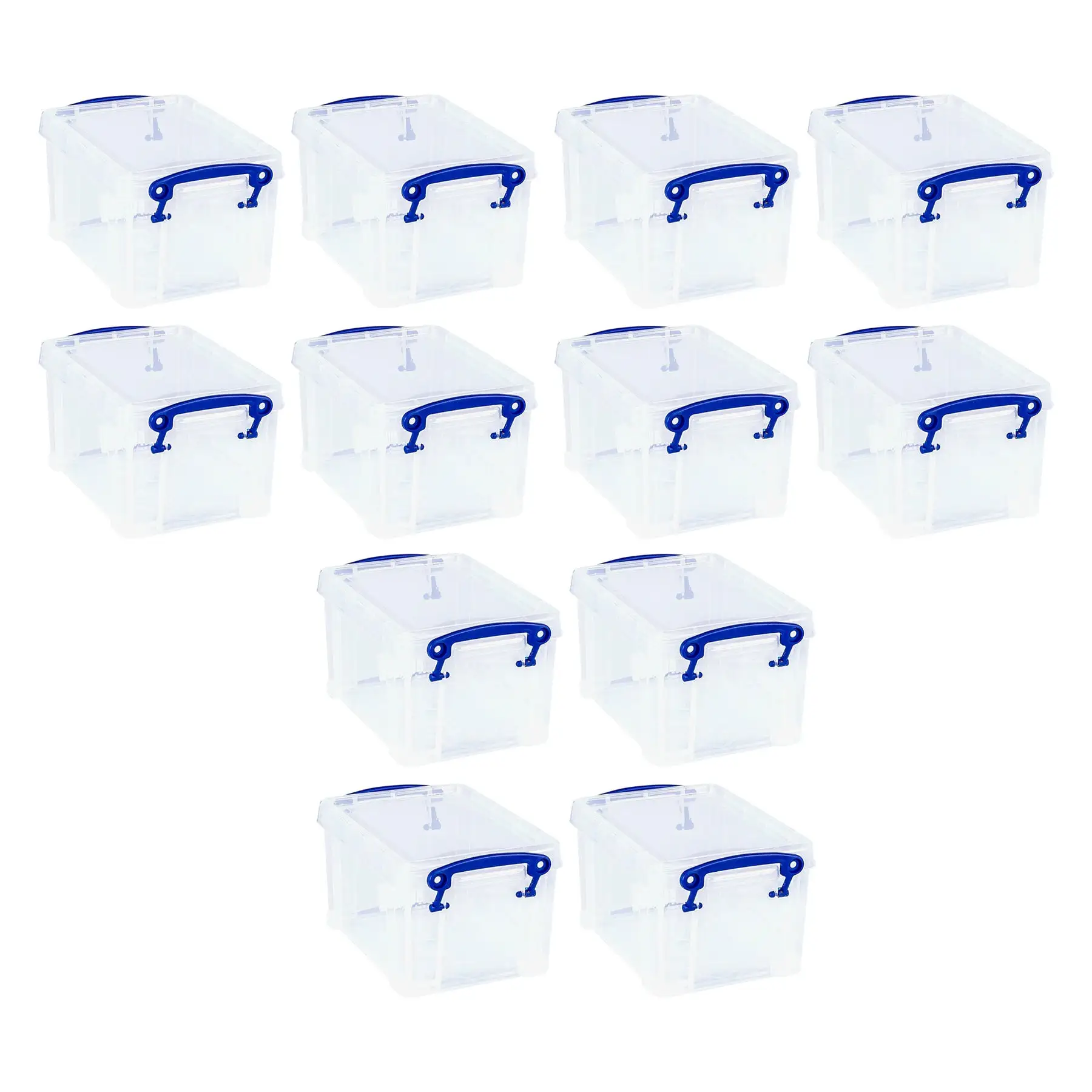 Really Useful Box 1.6L Storage Container w/Snap Lid & Clip Lock Handle, 12 Pack