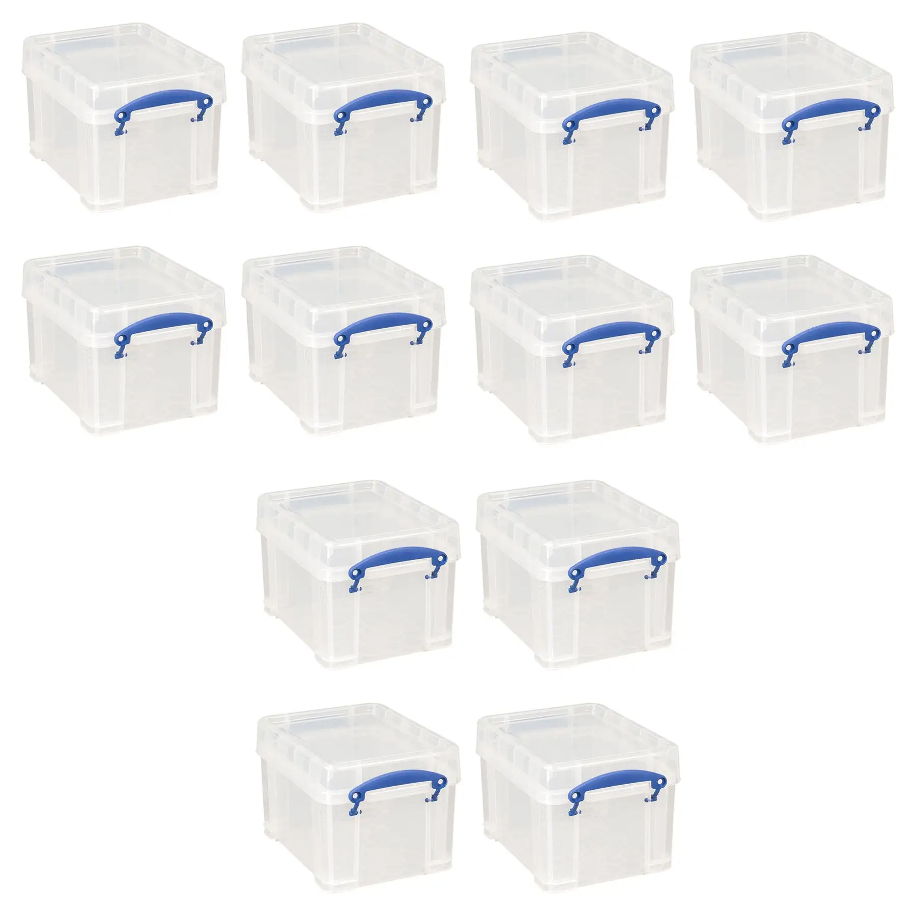 Really Useful Box 3 Liter Snap Lid Storage Bin for Music Storage, 12 Pack, Clear