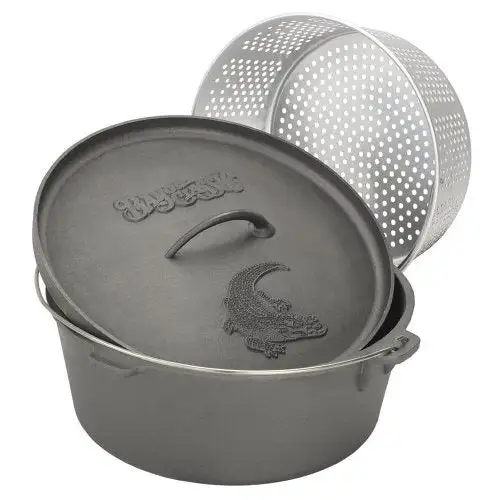 Bayou Classic 7420 Dutch Oven With Lid & Basket