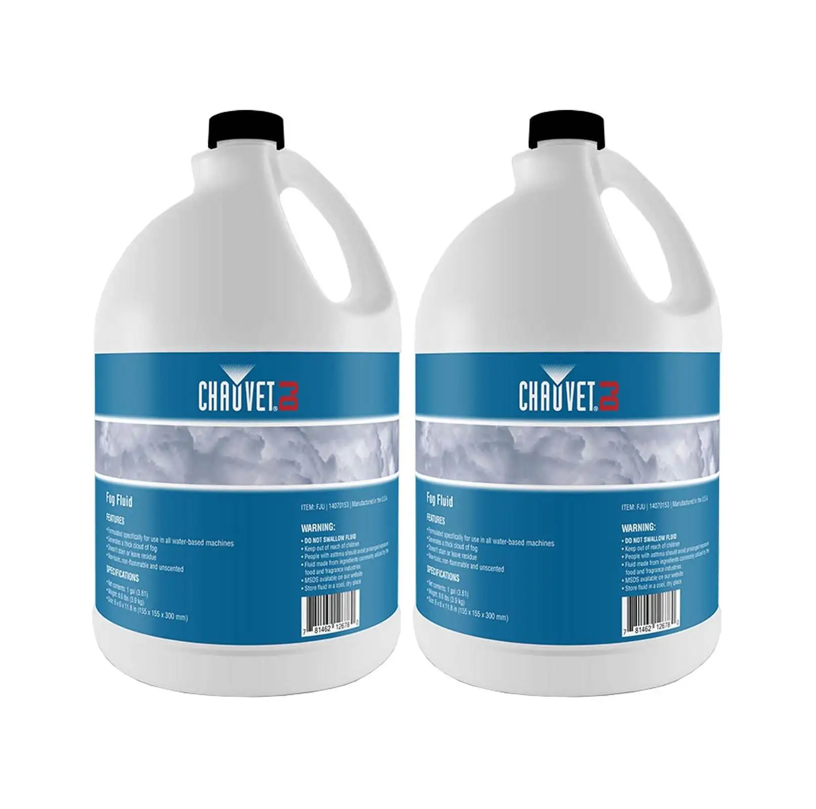 Chauvet DJ 1 Gallon Bottle of Fog Smoke Juice Fluid for Fog Machines (2 Pack)