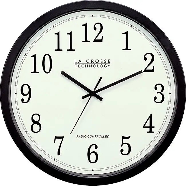 La Crosse Technology WT3143 14-Inch Atomic Wall Clock With Black Frame