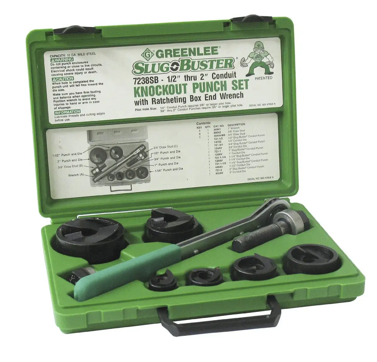 Greenlee 7238SB Knockout Set Slugbuster 1/2-2"