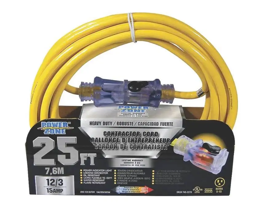 Power Zone ORP511825 Pro Sjtow Extension Cord