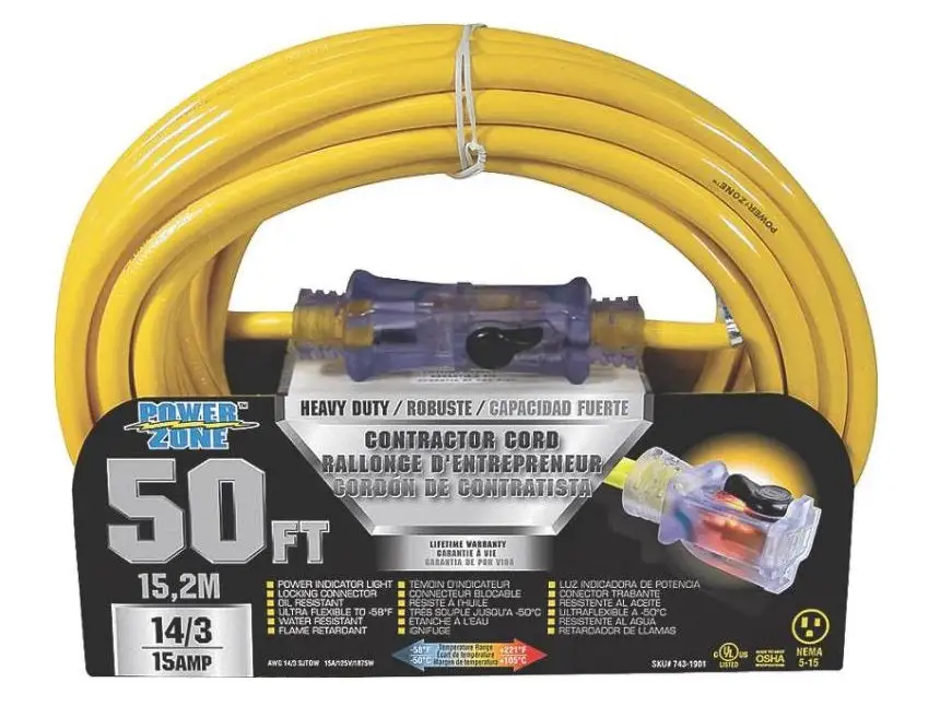 Power Zone ORP511730 Pro Sjtow Extension Cord