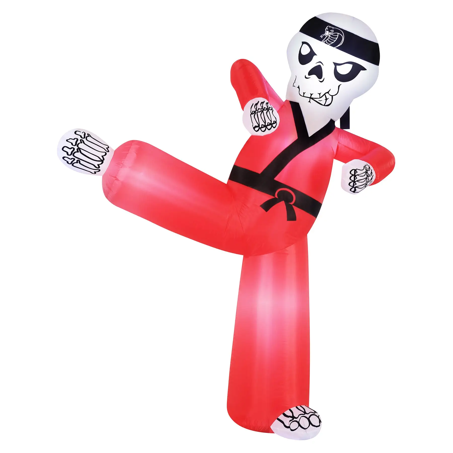 Occasions 6.5 Foot Inflatable Pre Lit Kung Fu Skeleton Halloween Yard Decoration