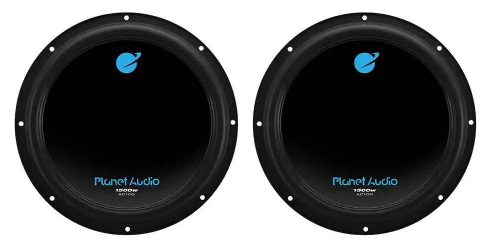 Planet Audio AC10D 10" 1500 Watt 4 Ohm Dual Voice Coil Car Audio Subwoofer, Pair