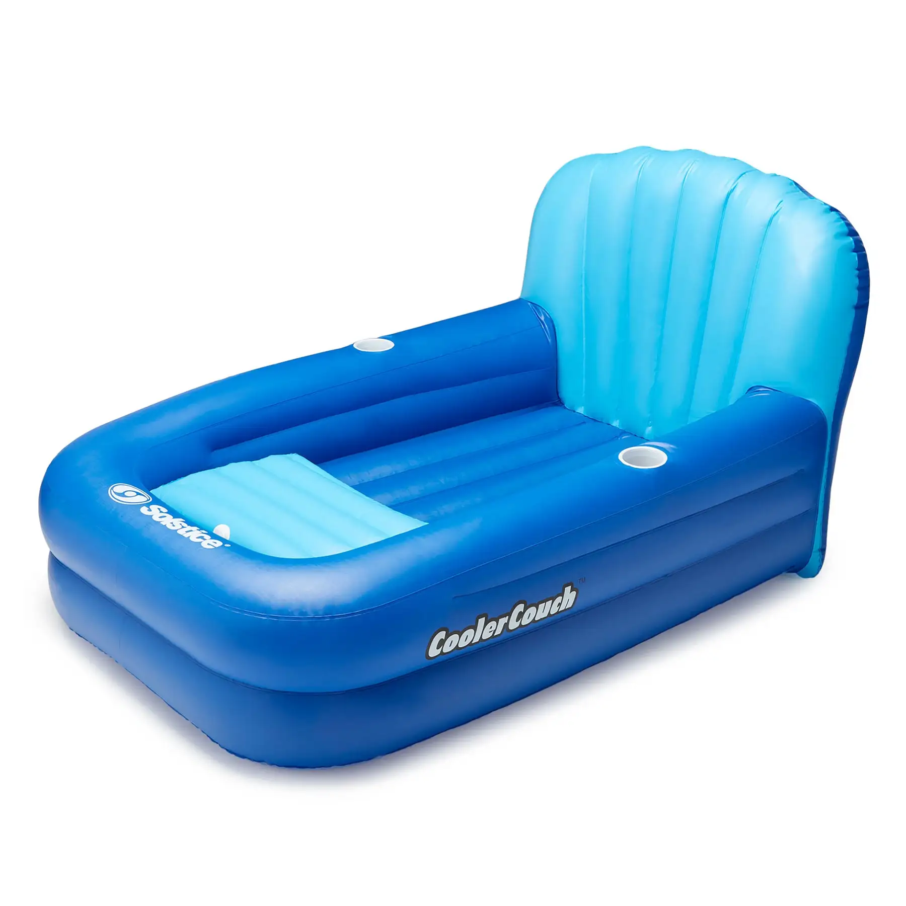 Swimline Solstice 64" Inflatable Cooler Couch Pool Float Raft Lounger, Blue