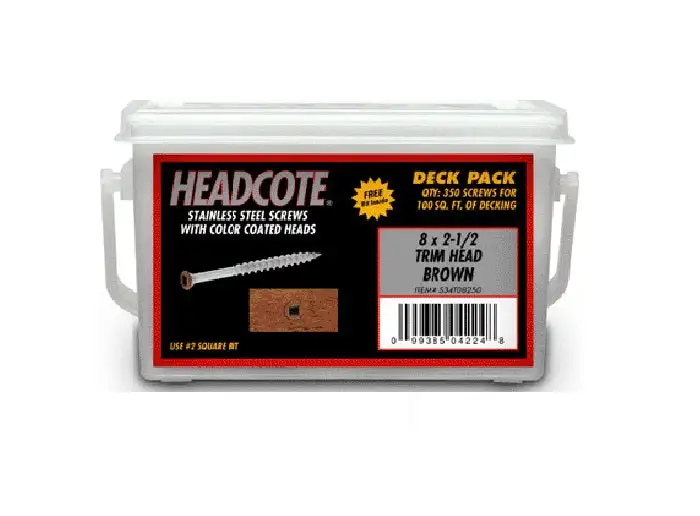 Headcote S39T07225 Stainless Steel Deck Screw