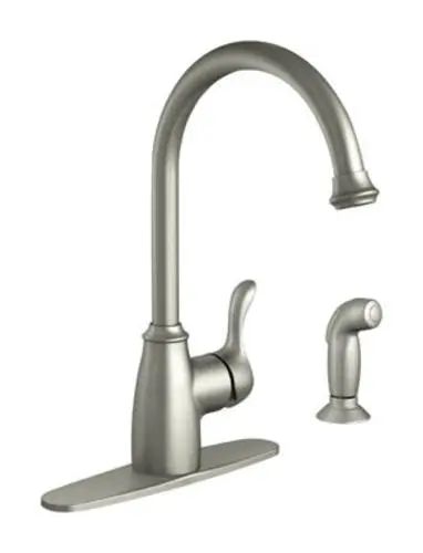 Moen 87313SRS Finley Single-Handle Kitchen Faucet with Side Spray