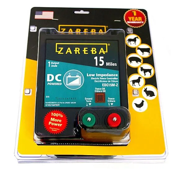 Zareba EDC15M-Z Battery Operated Low Impedance Fence Charger