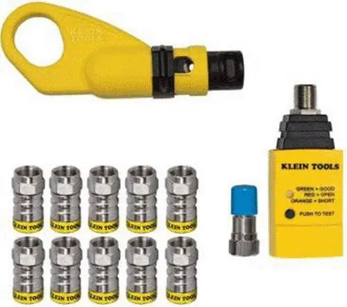 Klein Tools VDV002-820 Coax Push-On Connector Installation And Test Kit