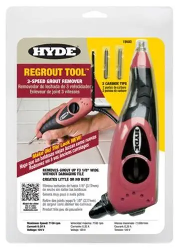 Hyde 19500 Regrout Tool 3-Speed Grout Remover