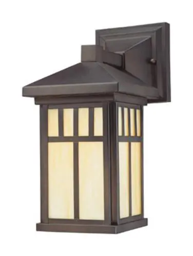 Westinghouse 6732848 Burnham One-Light Exterior Wall Lantern on Steel with Honey Art Glass