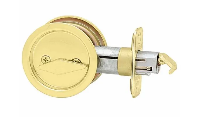 Kwikset 335X3 Round Pocket Door Lock