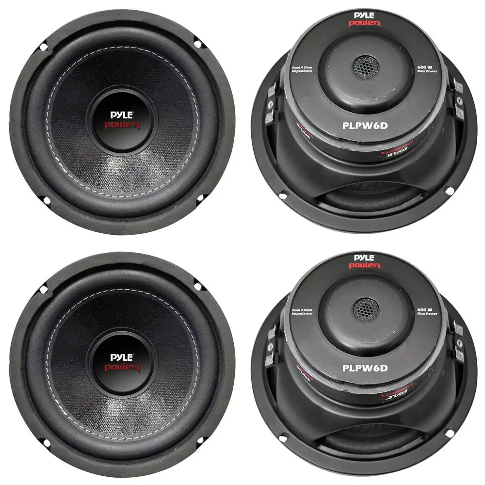 PYLE PLPW6D 6" 2400W Car Audio Subwoofers Subs Woofers DVC Stereo 4-Ohm