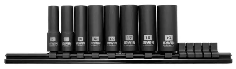 Irwin 1882413 8-Piece Impact Metric Socket Rail Set