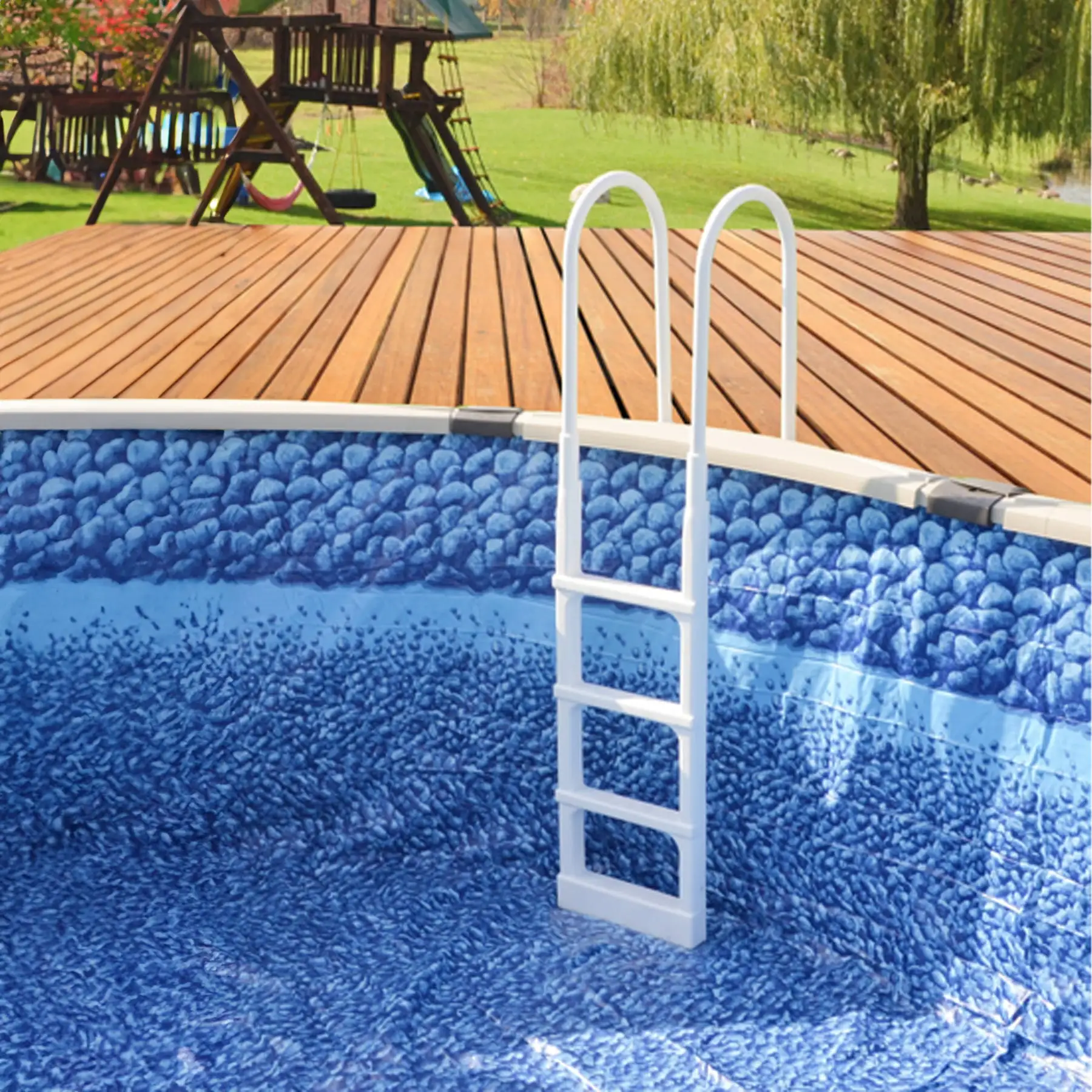 Incline Pool Main Access Easy Incline Above Ground In-Pool Swimming Pool Ladder ...