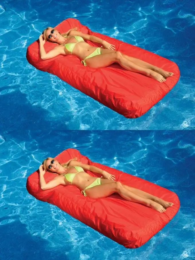 Swimline Solstice 15030R SunSoft Swimming Pool Inflatable Fabric Loungers Red, 2