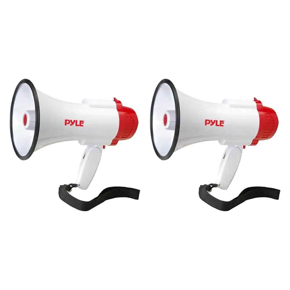 Pyle Pro Megaphone Bull Horn with Siren and Voice Recorder, 2 Pack>PMP35R